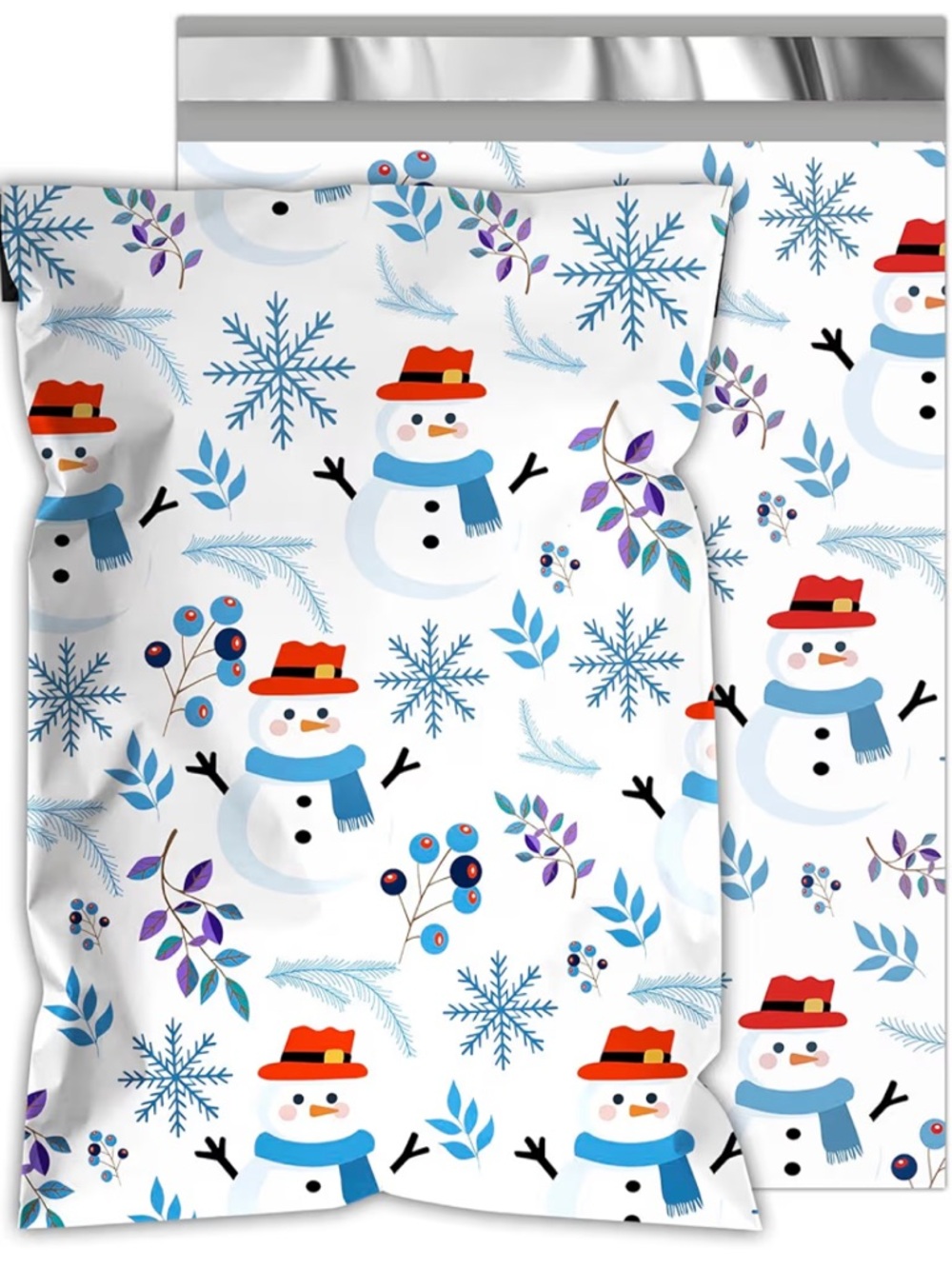 NEW!⛄️ 10 Snowman white Poly Mailers 12  x 15 inch